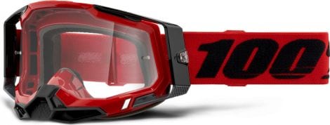 100% RACECRAFT 2 Maske | Rot Schwarz | Klare Brille