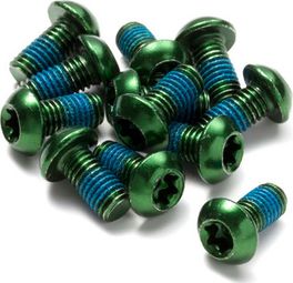 Kit de 12 Vis de Disque Reverse Acier M5 x 10mm Vert