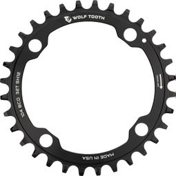 Wolf Tooth 104 BCD Chainring Drop-Stop ST for Shimano HyperGlide+ 12S Black