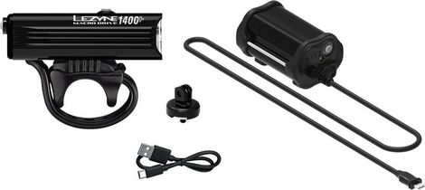 Lezyne Macro Drive 1400+ Voorverlichtingsset / Infinite Light Power Pack+ Batterij / GoPro-compatibele mount