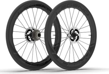 Paire de Roues Legend Wheels 50P Pro⁴ Wave - 12X100 - 12X142mm - DT 240 EXP - Disc Centerlock - Shimano / Sram