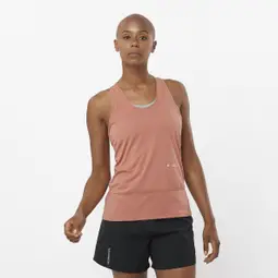 Camiseta de tirantes Salomon Cross Run rosa para mujer