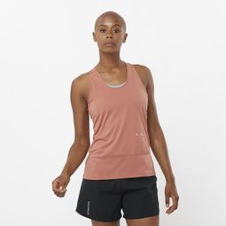 Women's Pink Salomon Cross Run Tank Top