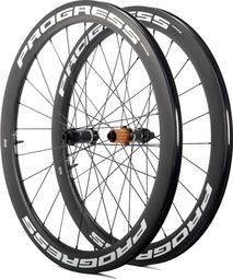 Paire de roues Progress A-Prime Disc Blanc | 12x100/12x142 mm | Center Lock | Campagnolo N3W