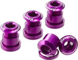 Reverse Chainring Bolt Set 7mm Purple (x4)