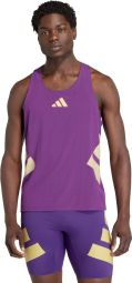 adidas Adizero Road to Records Tanktop Violett/Gold Herren