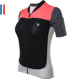 Maillot de manga corta Lebram Aspin Mujer Negro / Rosa Ajuste