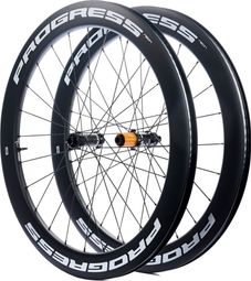 Paire de roues Progress Neon Disc Blanc | 12x100/12x142 mm | Center Lock | Campagnolo N3W