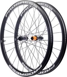 Paire de roues Progress AERO Disc Blanc | 12x100/12x142 mm | Center Lock | Shimano