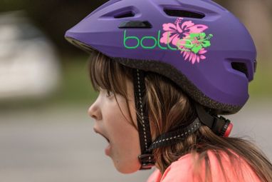 Casque de vélo pour enfants - violet/vert