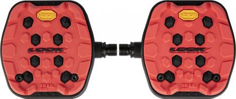 Paar look trail grip flat pedals red