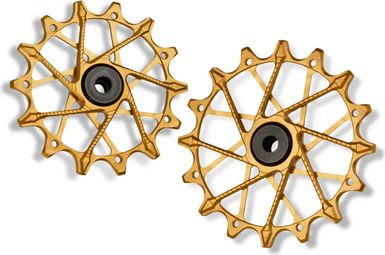 Coppia di ruote deragliatrici Garbaruk per Sram GX/XO/XX Eagle 12v Oro