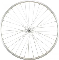 Roue vtc 28  av blocage jante argent mach1 m110. moyeu Shimano tx500 v-brake 36t