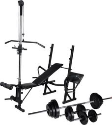 Banc d'entraînement avec support de poids jeu d'haltères 30 5kg fitness outils