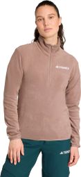Women's adidas Terrex Multi Essentials Beige 1/2 zip fleece