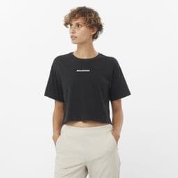 T-shirt manches courtes Salomon Logo Twist-1 Noir Femme