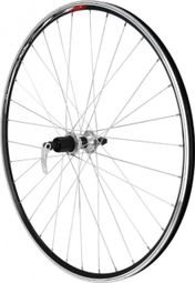 Roue route 700 elan arriere cfx noir moyeu Velox noir cassette 11 à 8v.
