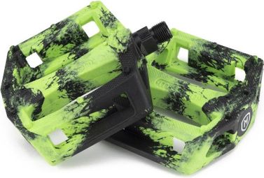 PEDALES MISSION BMX IMPULSE PLASTIQUE BLACK/GREEN