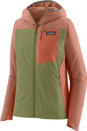 Patagonia R1 CrossStrata Hoody Softshell Jas voor dames Groen/Roze