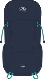 Highlander sac à dos Ivar Sac à dos Bleu marine pour femmes 38 litres - Bleu