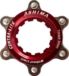 ASHIMA Adaptateur Center Lock Rouge pour montage 6 trous