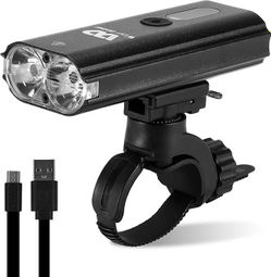Lampe de vélo rechargeable USB étanche  affichage de batterie