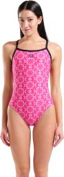 Maillot de Bain Arena Floral Pink Dos Challenge Rose/Noir Femme