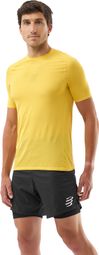 Camiseta de running Compressport Trail Racing amarilla para hombre