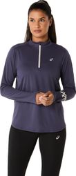 Camiseta de mujer Asics Icon Azul 1/2 Cremallera