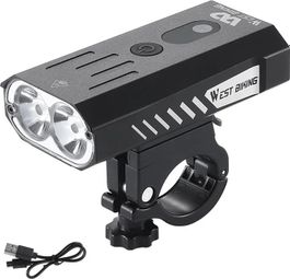 Lampes de vélo 800 Lumen ultra-lumineuses puissant  5 modes d'éclairage  Noir