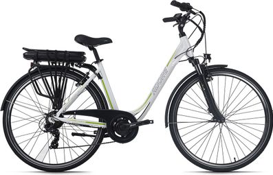 Vélo électrique femme aluminium Adore Versailles 28'' E-Bike blanc-vert 36 V/10 4 Ah Li-Ion-Akku 7 vitesses