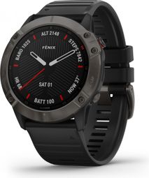 Garmin fenix 6X Pro Sapphire Carbon Gray DLC GPS Horloge met Zwarte Polsband