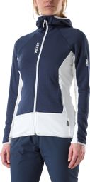 Polaire Millet Kamet Grid Hoody Bleu/Blanc Femme