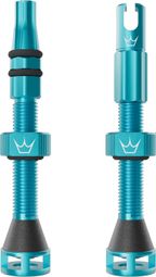 Peaty's Holeshot Fast Flow Tubeless-Ventile in Türkisblau