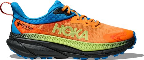 Hoka One One Challenger 7 GTX Orange Blue Black Men's Trail Shoes