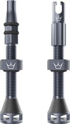 Peaty's Holeshot Fast Flow tubeless ventielen, leigrijs