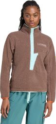 Women's adidas Terrex Xploric High Pile Snap Fleece Brown/Blue