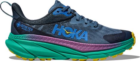 Chaussures Trail Hoka One One Challenger 7 GTX Bleu Vert Jaune Homme