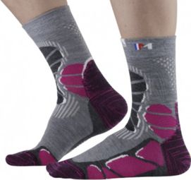 CHAUSETTES RANDO MID X-LIGHT GRIS/ROSE