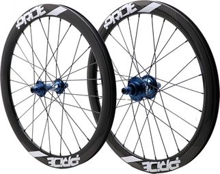 Pair of Pride Gravity/Control UD Gloss Carbon Disc Wheels 28H Blue Hub
