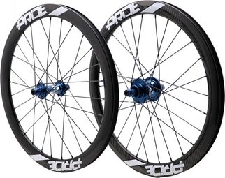 Paire de Roues Pride Gravity/Control UD Gloss Disque Carbone 28H Moyeu Bleu