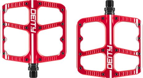 Paire de Pédales Plates Deity Flat Trak Rouge