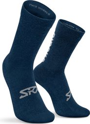 Chaussettes vélo avec laine mérinos Cyclisme Homme et Femme SRX Arctic Bleu