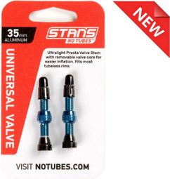 Tubeless Valve Presta 35mm Aluminium bleu 2Uds.