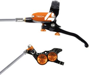 Frein Avant Hope TECH4 V4 Noir / Orange Durite Tressé Aviation