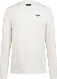 Rapha Logo Langarm T-Shirt Weiß/Schwarz