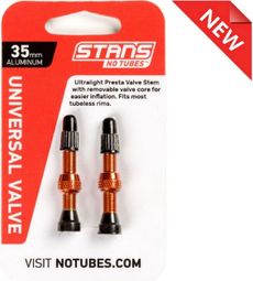 Valve Tubeless Presta 35mm aluminium orange 2Uds.