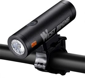 Super bright rechargeable LED front bike light black