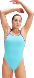 Einteiliger Badeanzug Speedo Eco + Solid VBack Hellblau