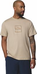 Columbia T-shirt van biologisch katoen met print, beige, heren